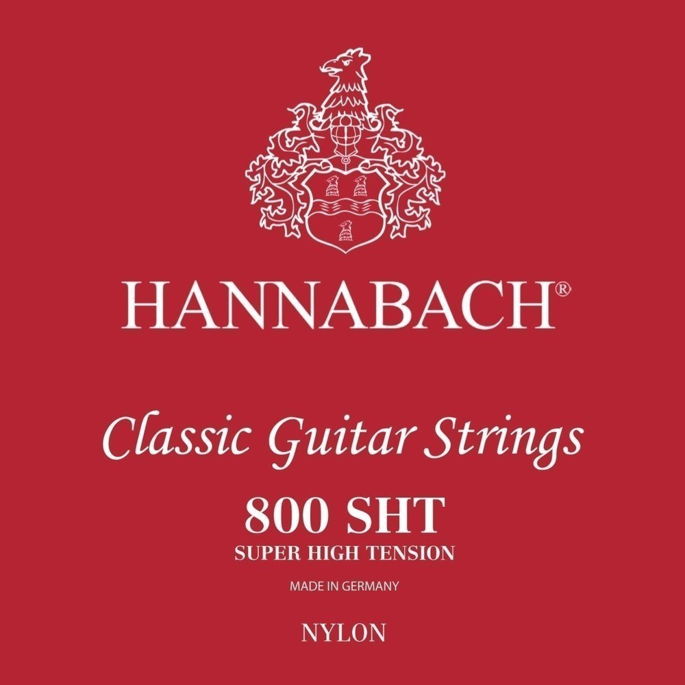 Hannabach Classical Guitar Strings Series 800 Low Tension silver-plated E6w, 8006SHT, strings for guitar (silver-plated copper wire, low tension, for entry-level classical guitars).