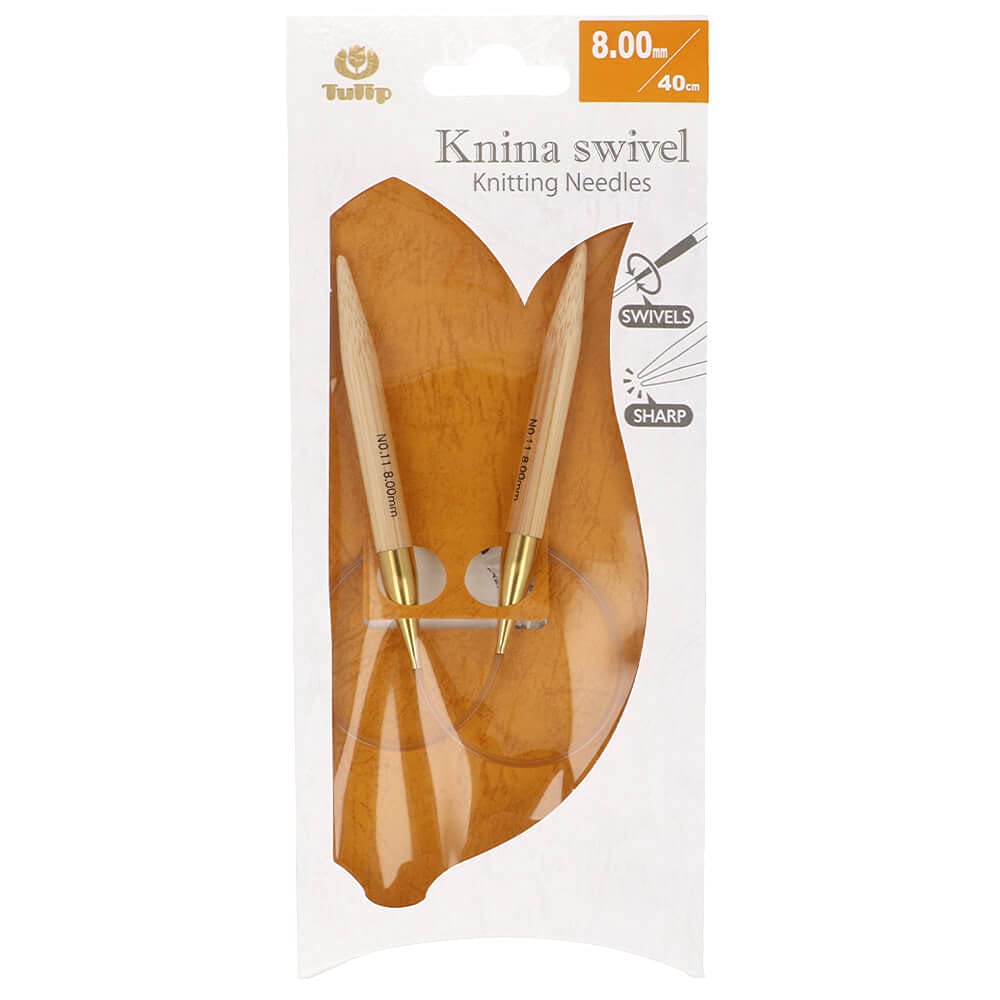 Tulip Knitting Needles, Bamboo, Beige, 40 cm x 8 mm