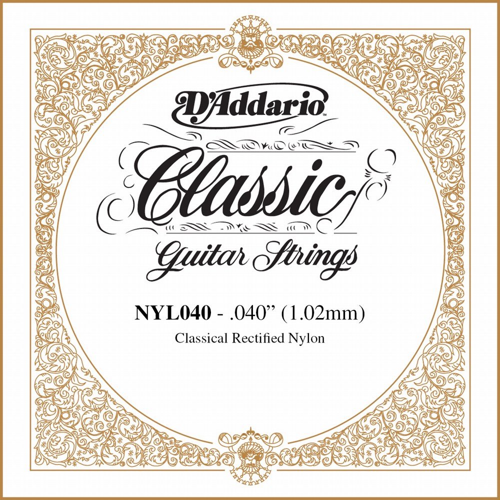 D'Addario .040 Rectified Nylon Single String for Classical Guitar
