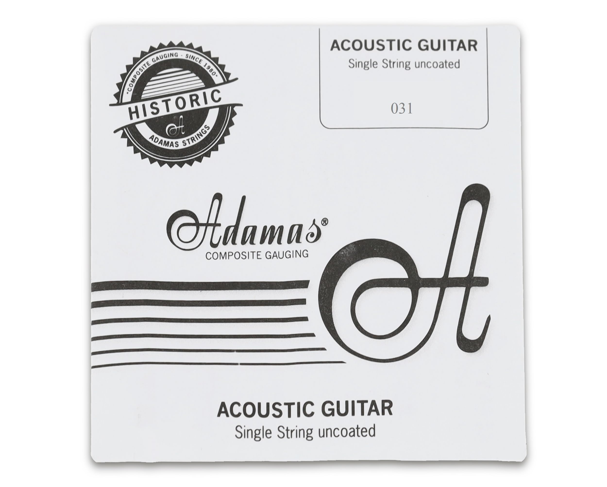 Adamas Single Strings for Acoustic Guitar Uncoated Phosphor Bronze Wound .031"/0.79mm wound