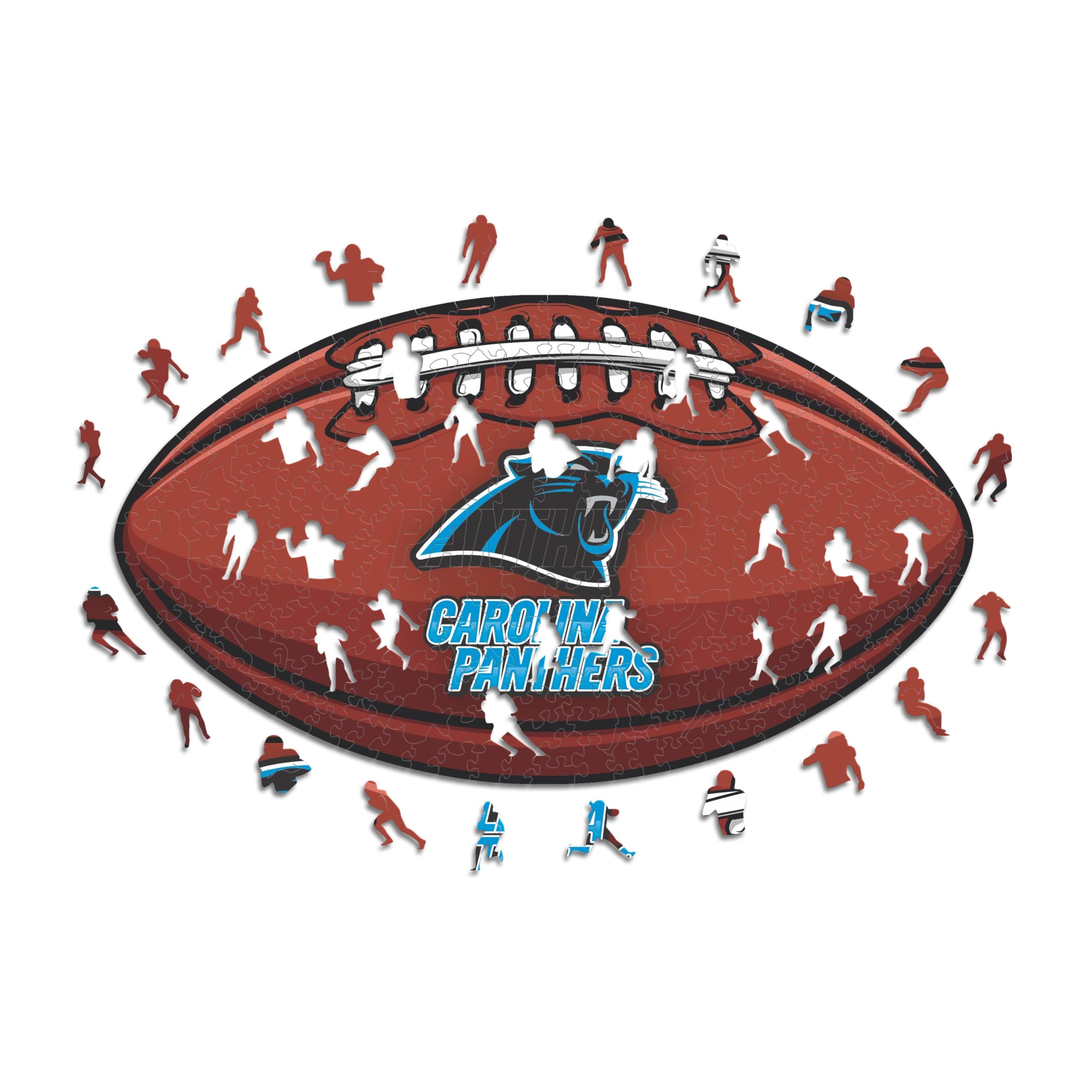 Iconic Puzzles, Carolina Panthers Crest, 100% eco-sustainable wooden puzzle with official license NFL, size L, 500 pieces