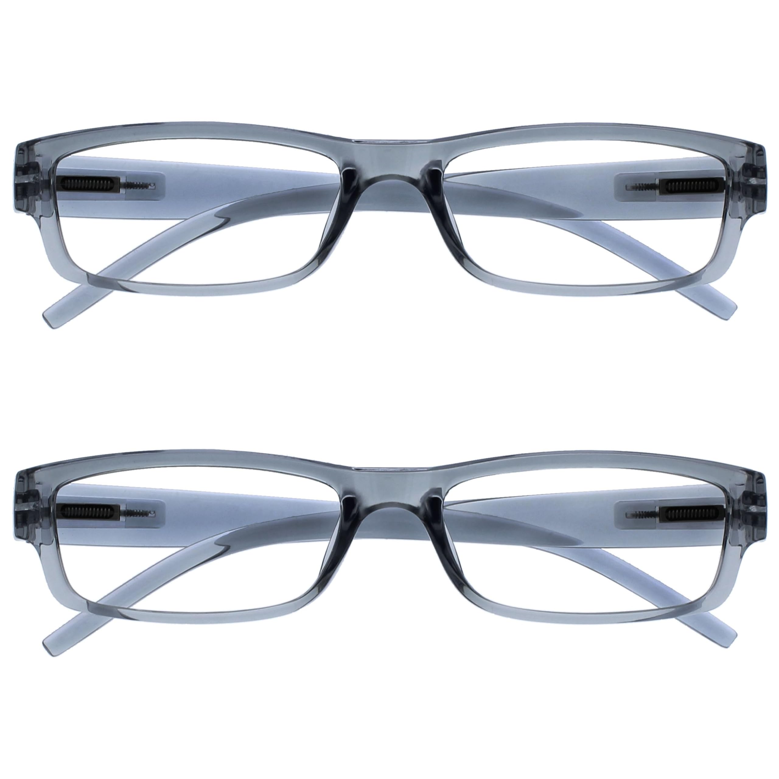 OPULIZE The Reading Glasses Company Grey Lightweight Comfortable Readers Value 2 Pack Mens Womens RR32-7 +3.50