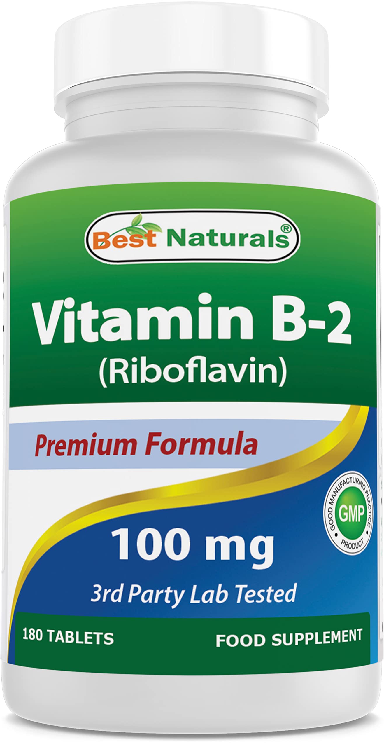 Best Naturals Vitamin B2 Riboflavin 100 mg 180 Tablets