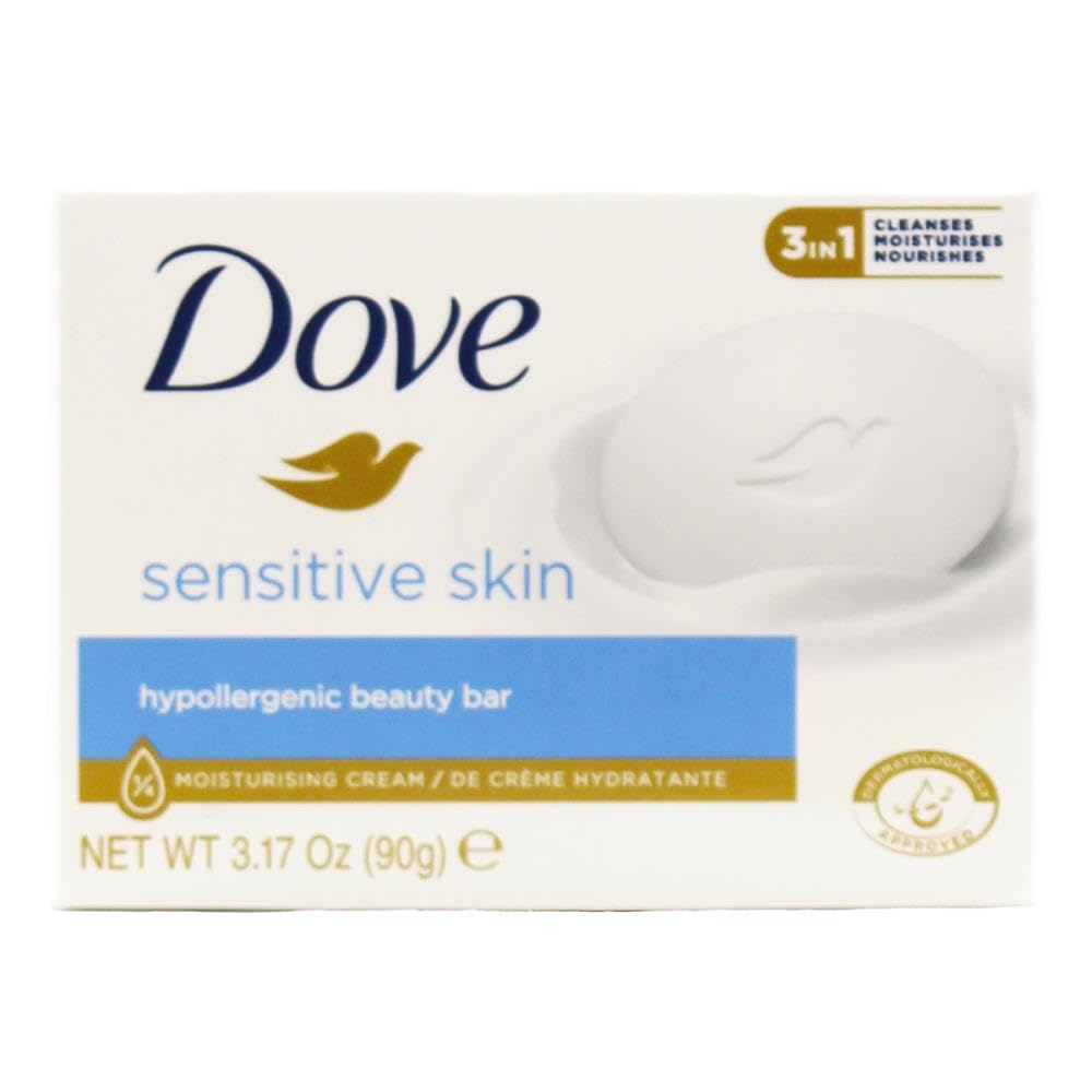 Dove - sensitive skin hypollergenic beauty bar - MOISTURISING CREAM/DE CREME HYDRATANTE, 3.17 Oz (90g) e