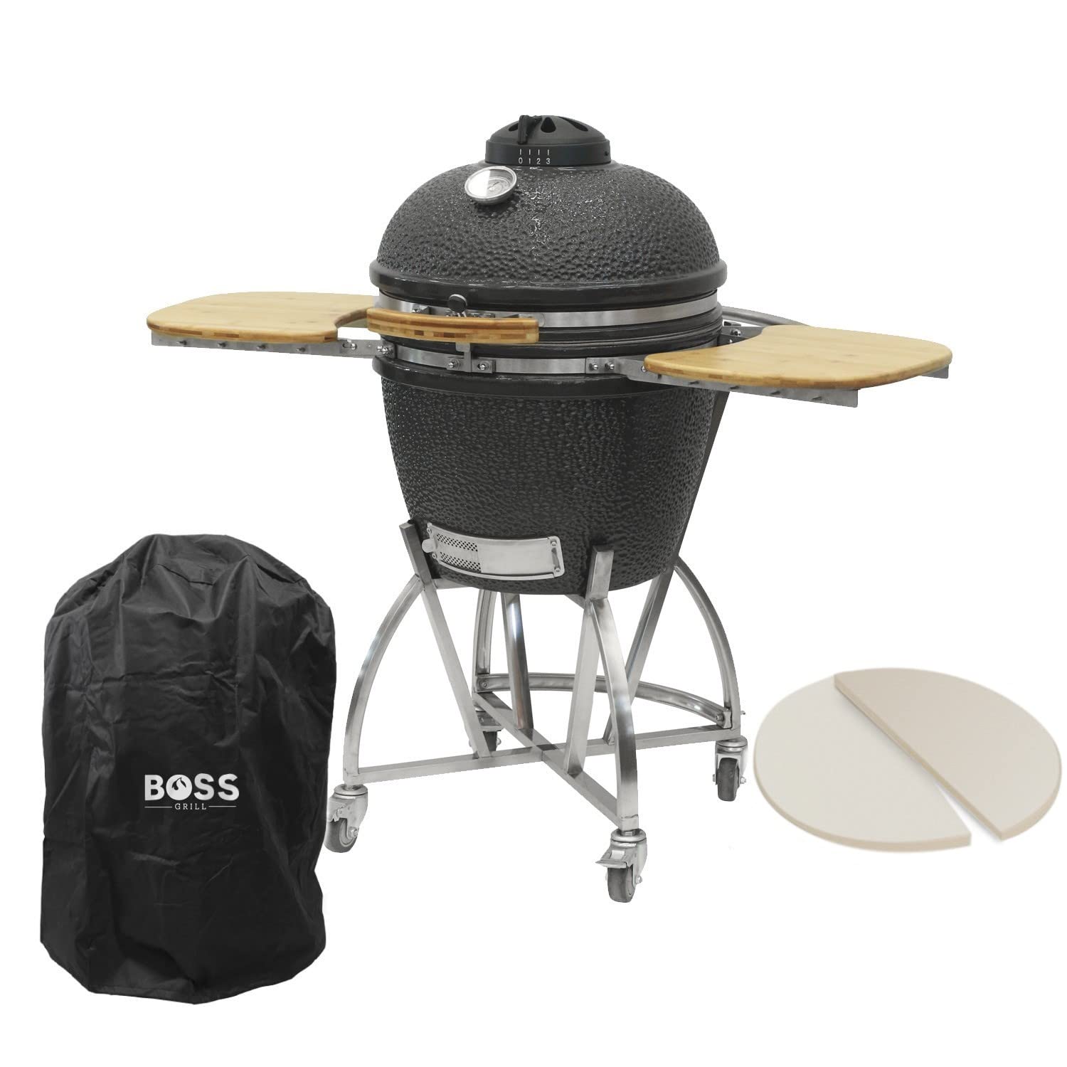 Boss Grill The Egg XL - 22 Inch Ceramic Kamado Style Charcoal Egg BBQ Grill