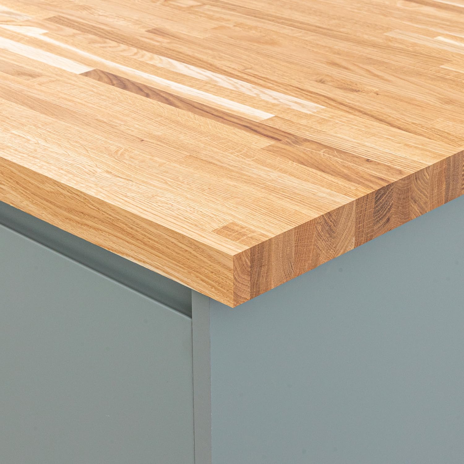 domli Solid Oak Kitchen Worktop | 2000mm x 620mm x 40mm | Premium Wood Worktops | Oak Wooden Timber Counter Tops | Cut To Size Customisation Available | Real Wood Block Stave Kitchen Countertops