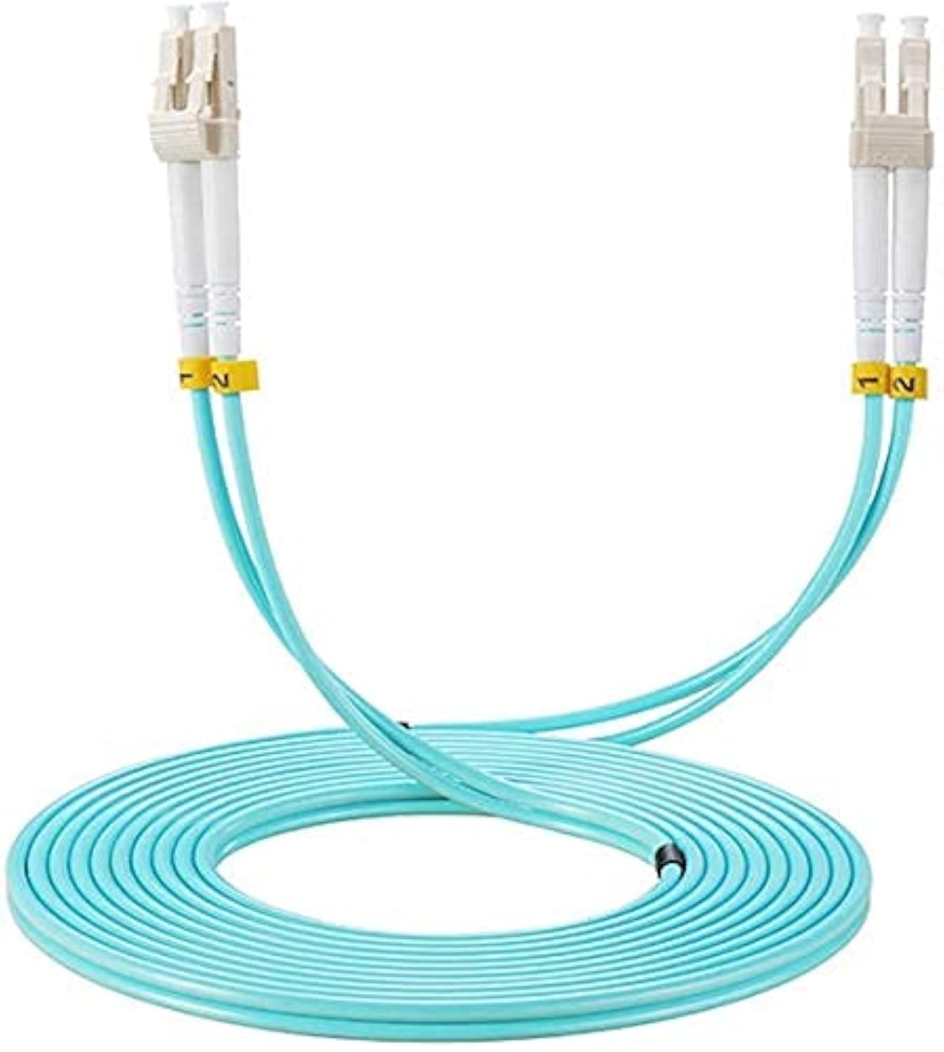 Elfcam - Fiber Optic Cable LC/UPC to LC/UPC,OM3 Multimode Duplex 50/125um LSZH