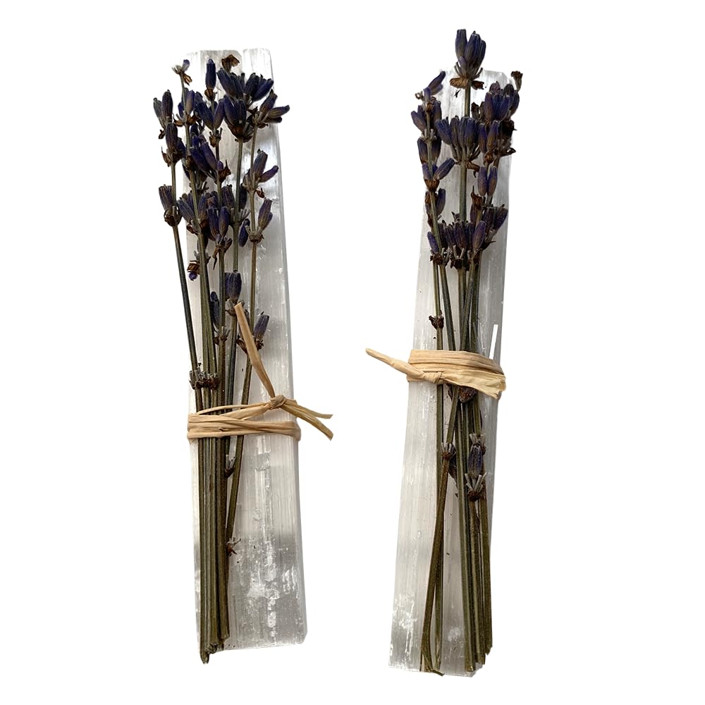 Mini Smudge Cluster, Lavender with Selenite Wand 4", Pack of 2