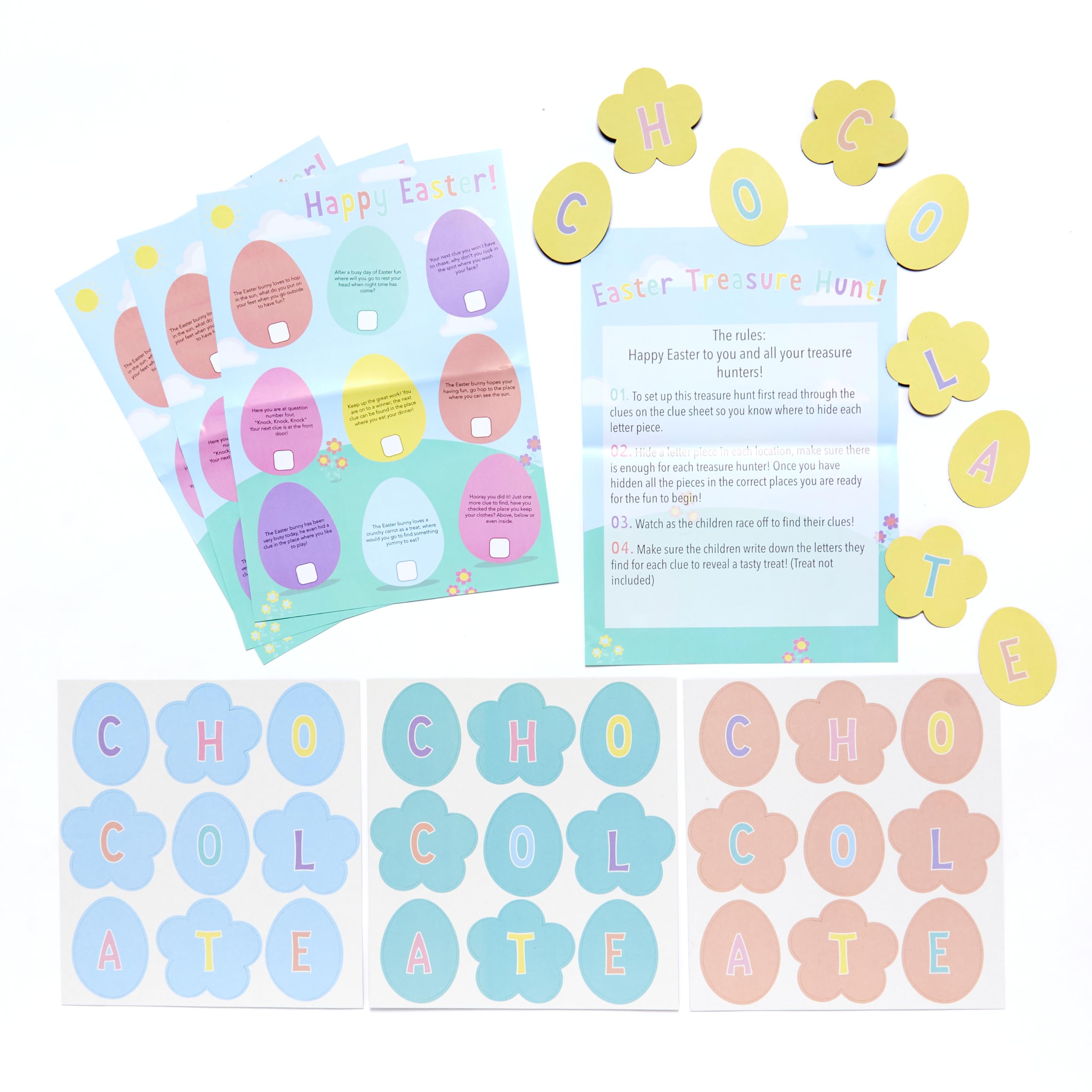 amscan 9913244 Amscan - Easter Egg Chocolate Treasure Hunt Game for 4 Players