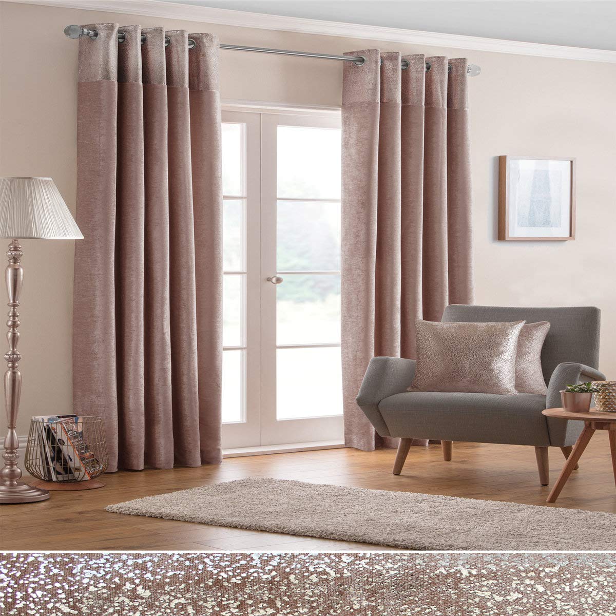 NOVA CHAMPAGNE 1.5WX54 EYELET CURTAINS