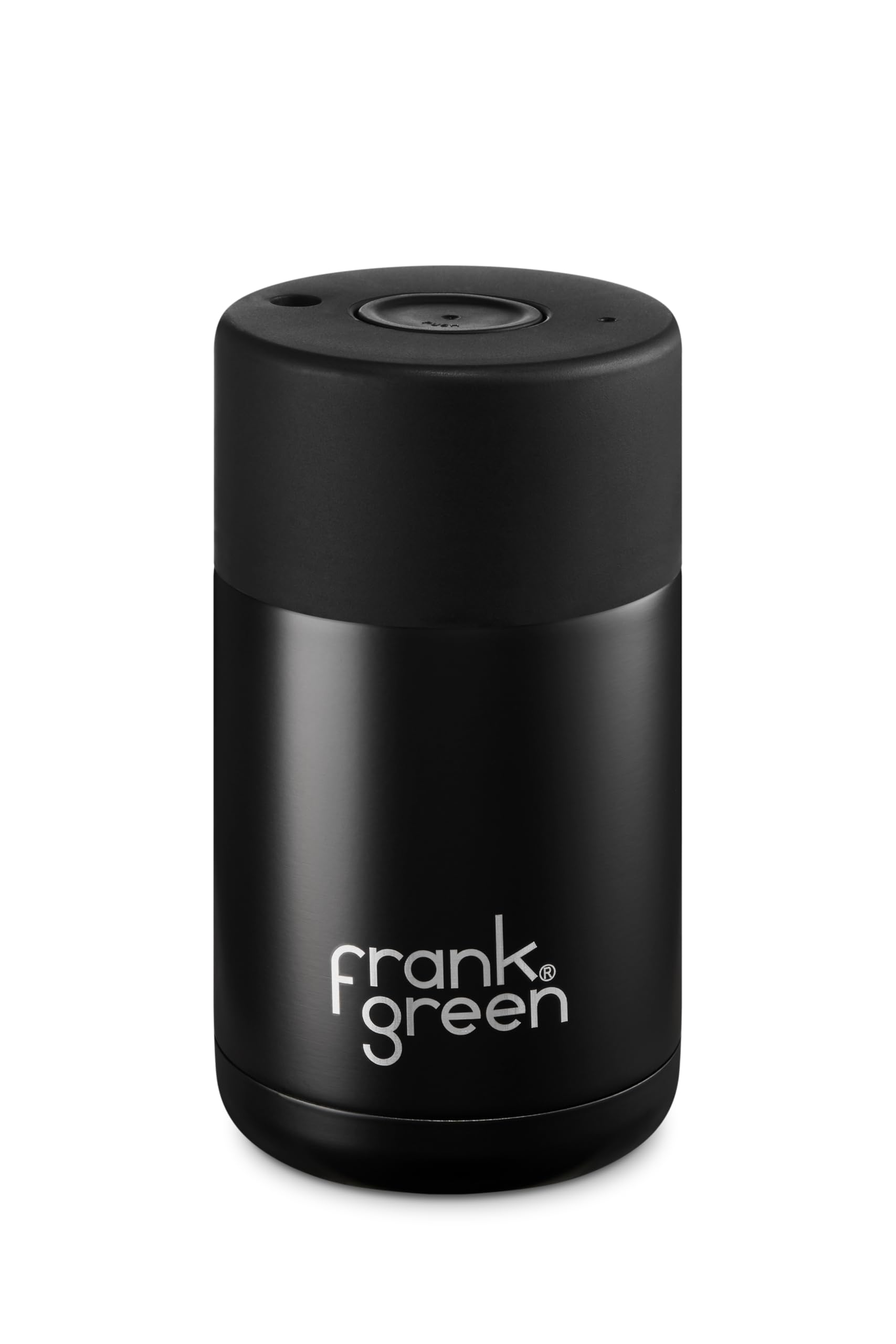 frank green Ceramic Reusable Bottle with Push Button Lid, 10oz/295ml Capacity (Midnight)