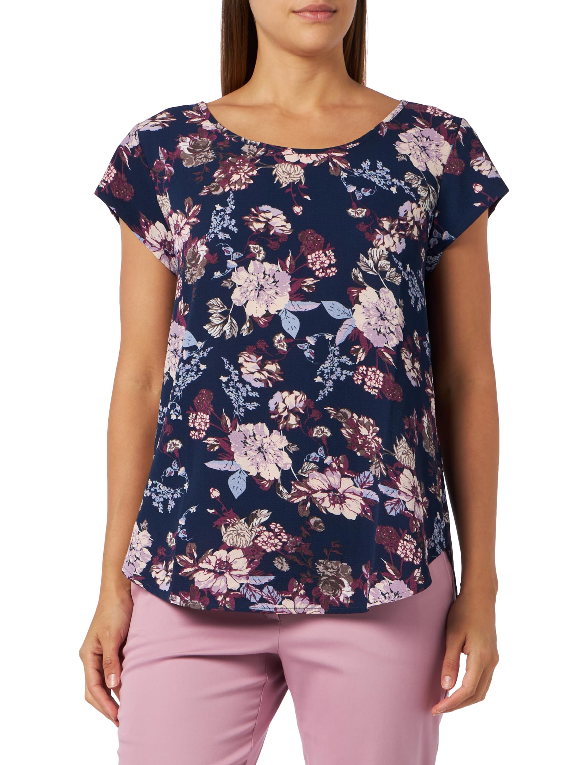 ONLY Women's Onlnova Life Lux S/S Top, Patriot Blue/AOP:341 Augusta Fleur, 10