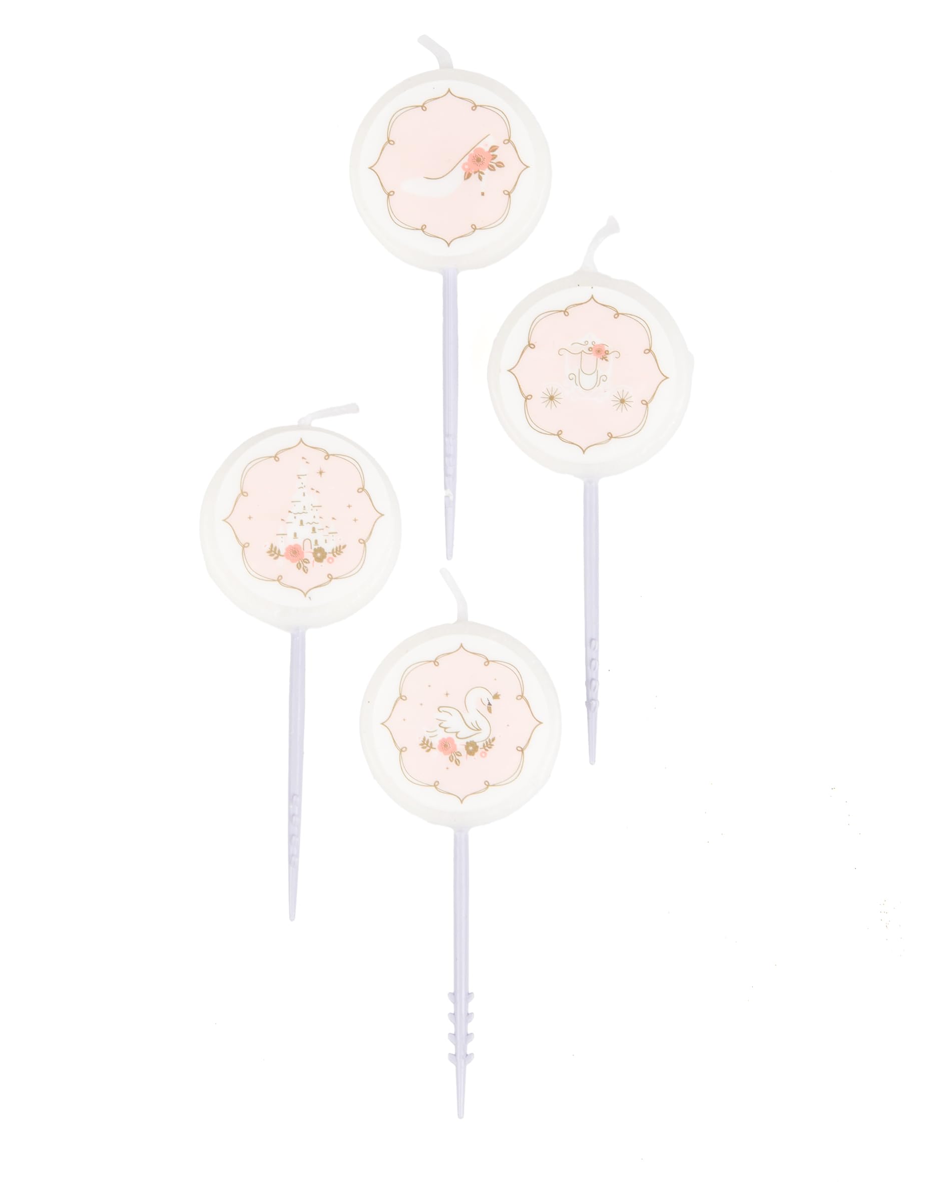 Amscan 9906326 - Princess for a Day Kids Birthday Party Mini Cake Candles on Wooden Picks - 4 Pack