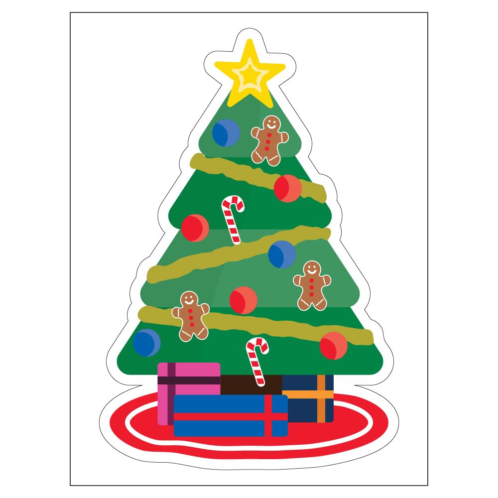 Christmas Window Stickers, Christmas Window Decorations Window Stickers Christmas Tree Sign Window Sticker 340 x 450 mm