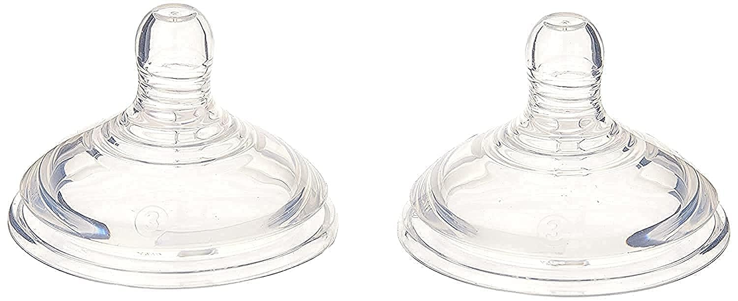 Tommee Tippee Closer to Nature Baby Bottle Teats, Breast-Like, Anti-Colic Valve, Soft Silicone, Fast Flow, 6m+, Pack of 2