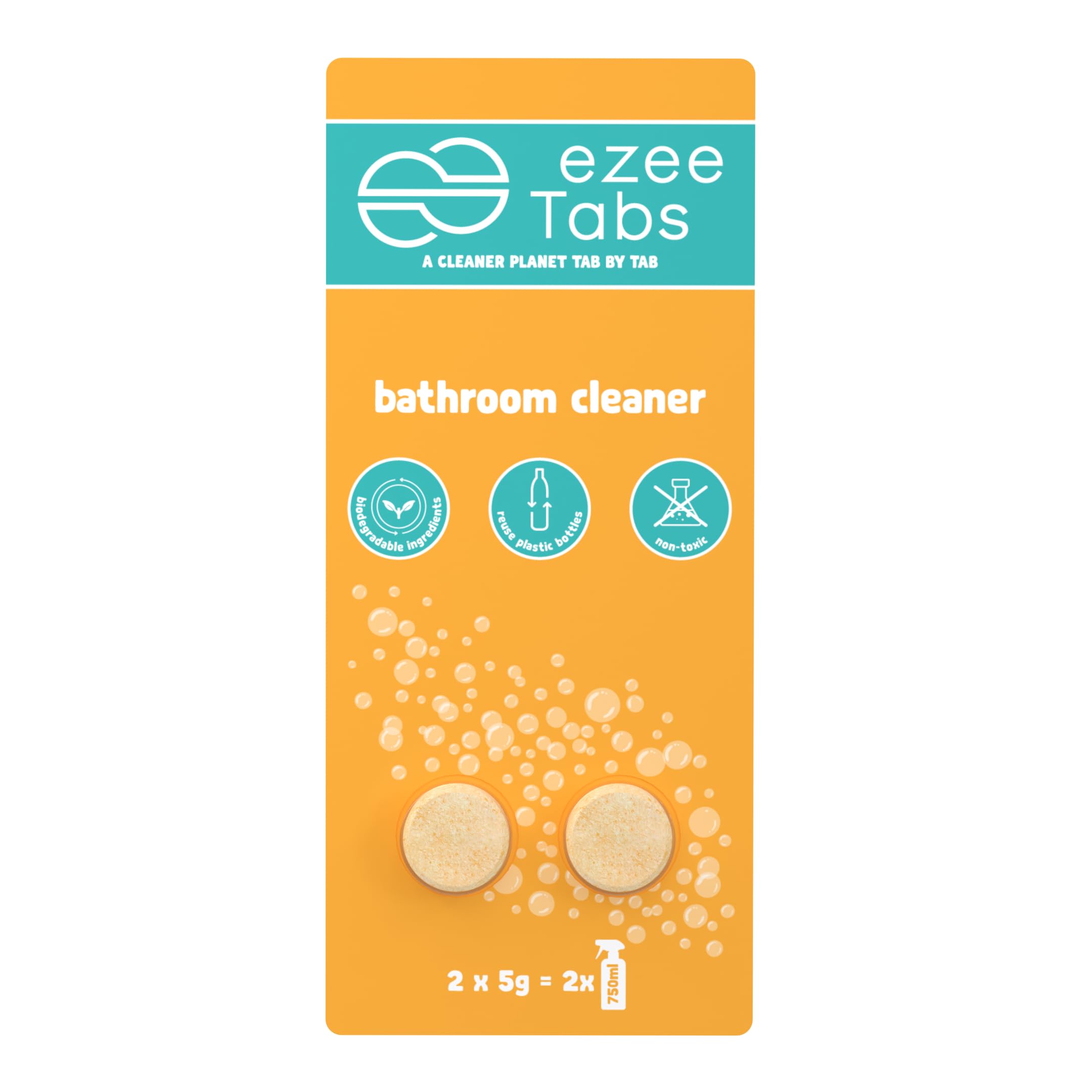 EzeeTabs Bathroom cleaner – Cleaning tabs for a microplastic-free, biodegradable and vegan cleaning product – 2 x Cleaner for hygienic cleanliness