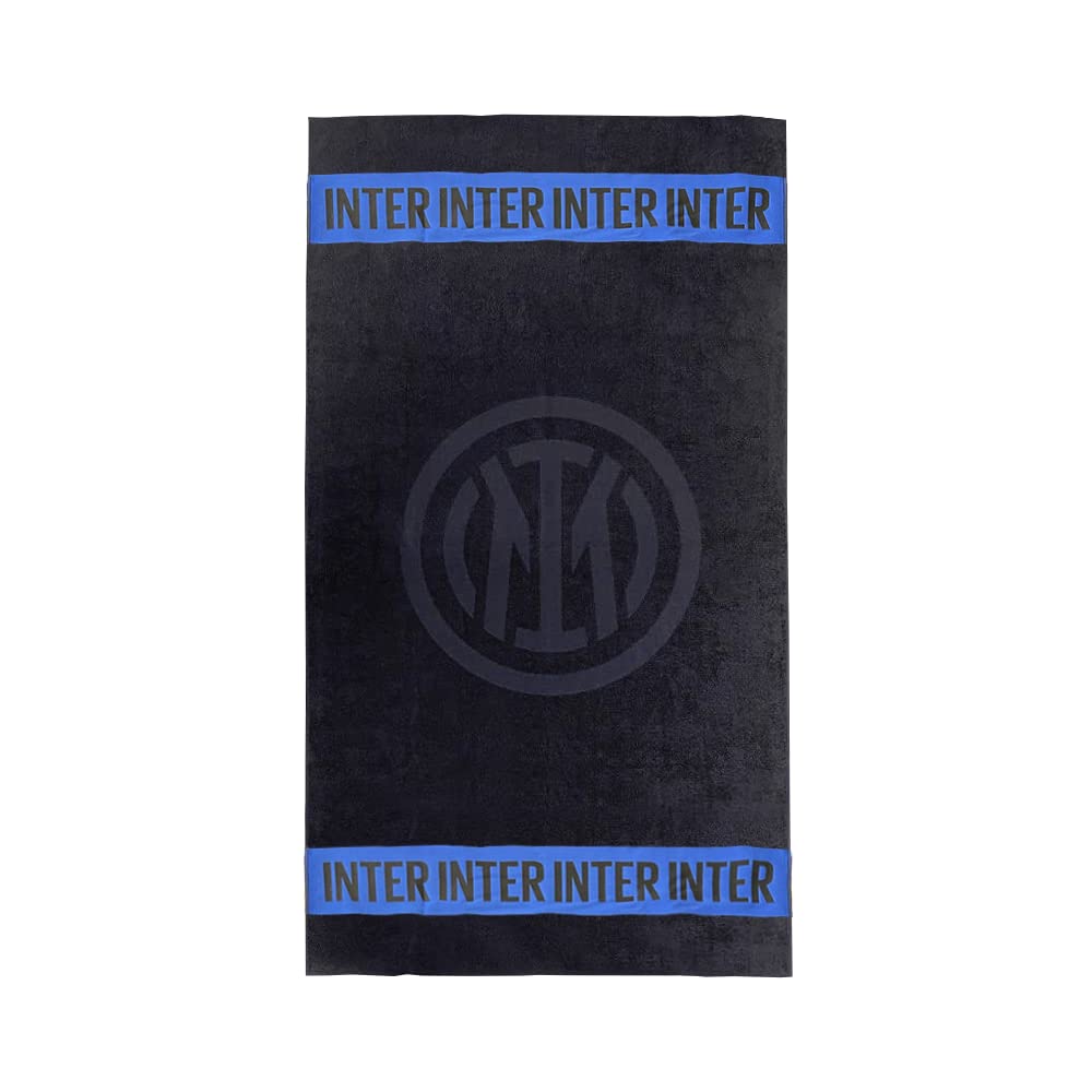 Inter Beach Towel Black, 100% Cotton
