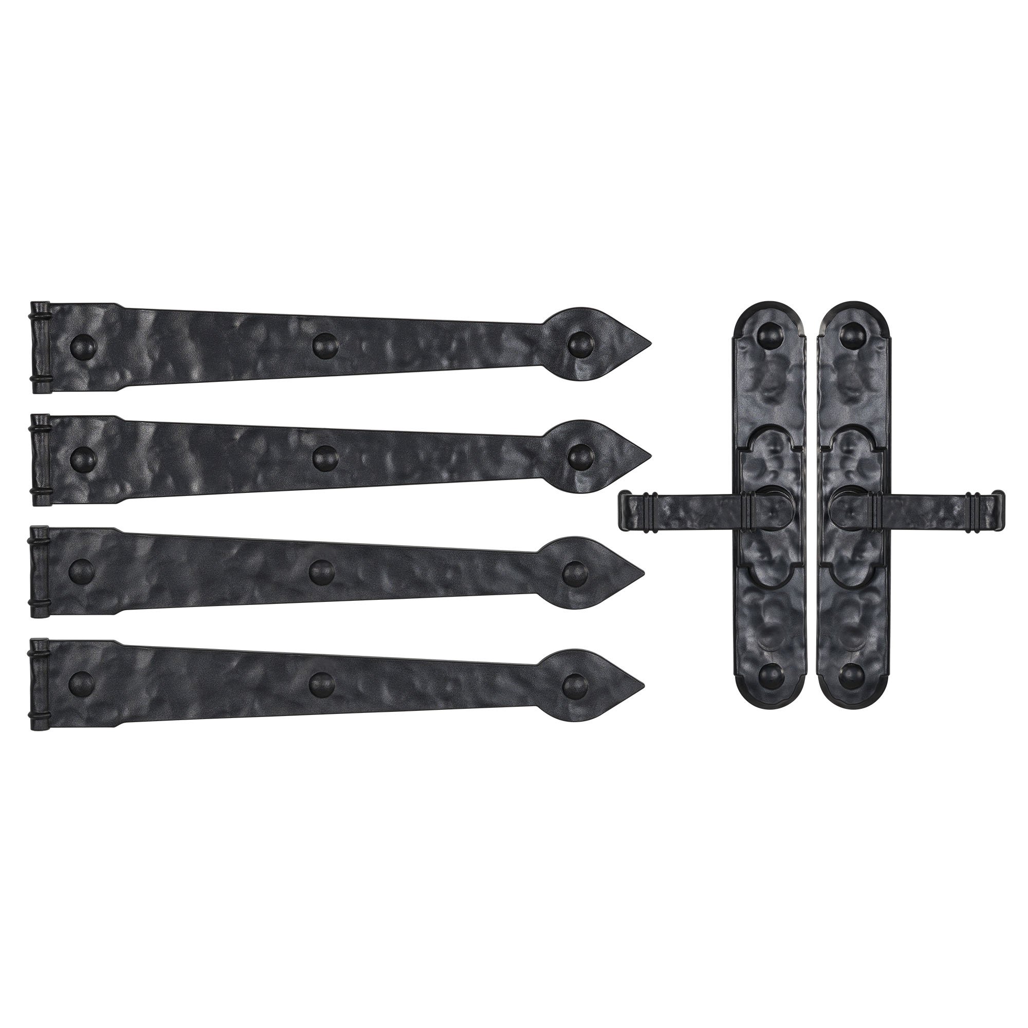 Household Essentials Black Hinge IT Premium Carriage House Lever Handle & Hinge 6 Piece Garage Door Magnet