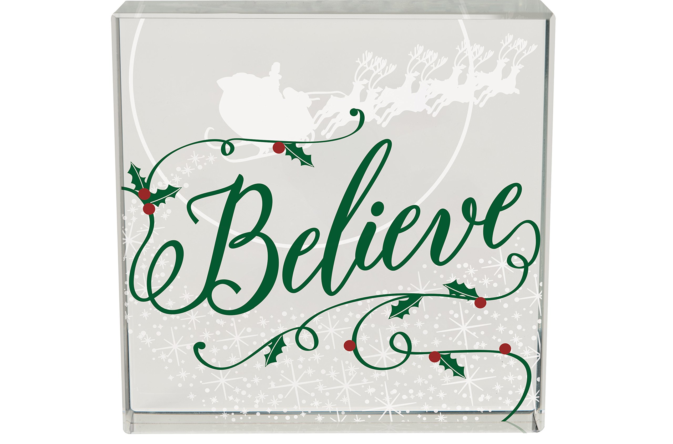 Angelstar Believe Glass Décor Plaque, 3 Inch, 11341