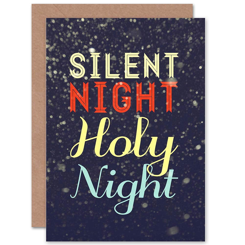 Wee Blue Coo CARD CHRISTMAS XMAS SONG LYRICS SILENT NIGHT GIFT