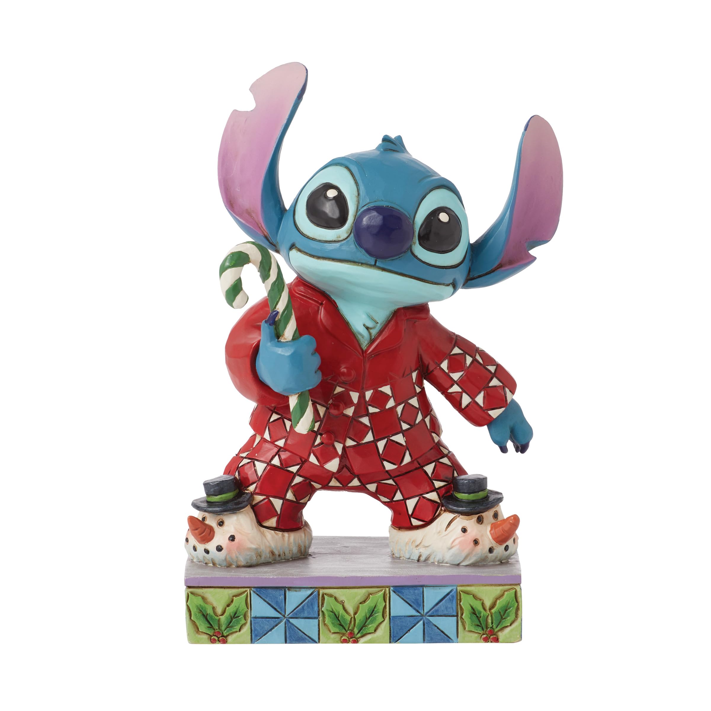 Enesco Disney Traditions Collection by Jim Shore Lilo & Stitch Christmas Pajamas Figurine- Stone Resin Hand Painted Crafted Collectible Stitch Christmas Disney Figurines Home Decor Statue, 4.62 Inch