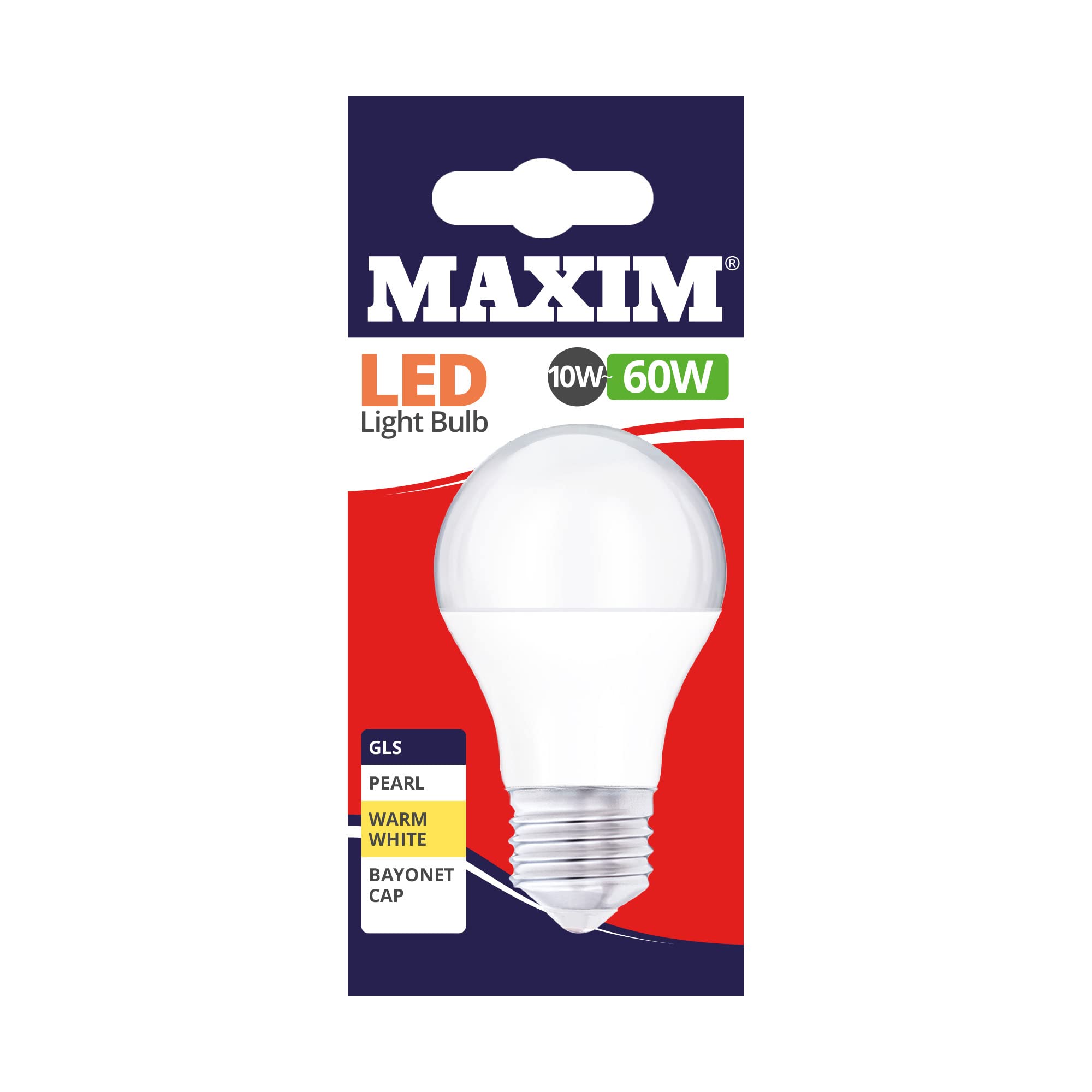 Maxim LED GLS Edison Screw (ES) Bulbs, E27, 10 W, Warm White (60MLGESWW5X10)