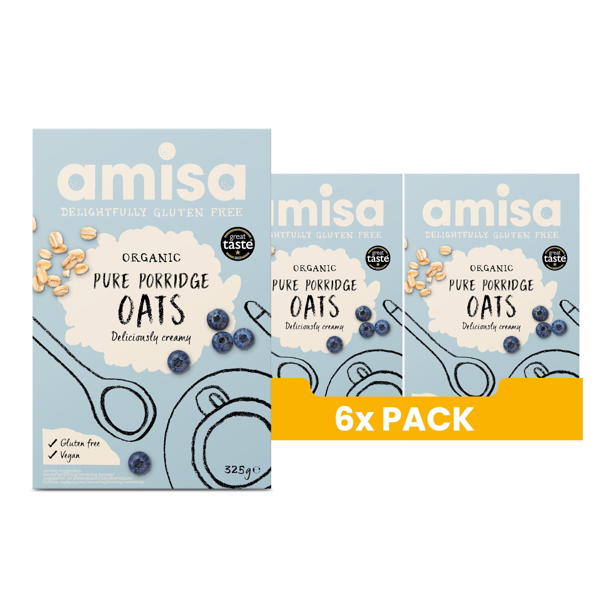 Amisa Organic Gluten Free Pure Porridge Oats, 325g
