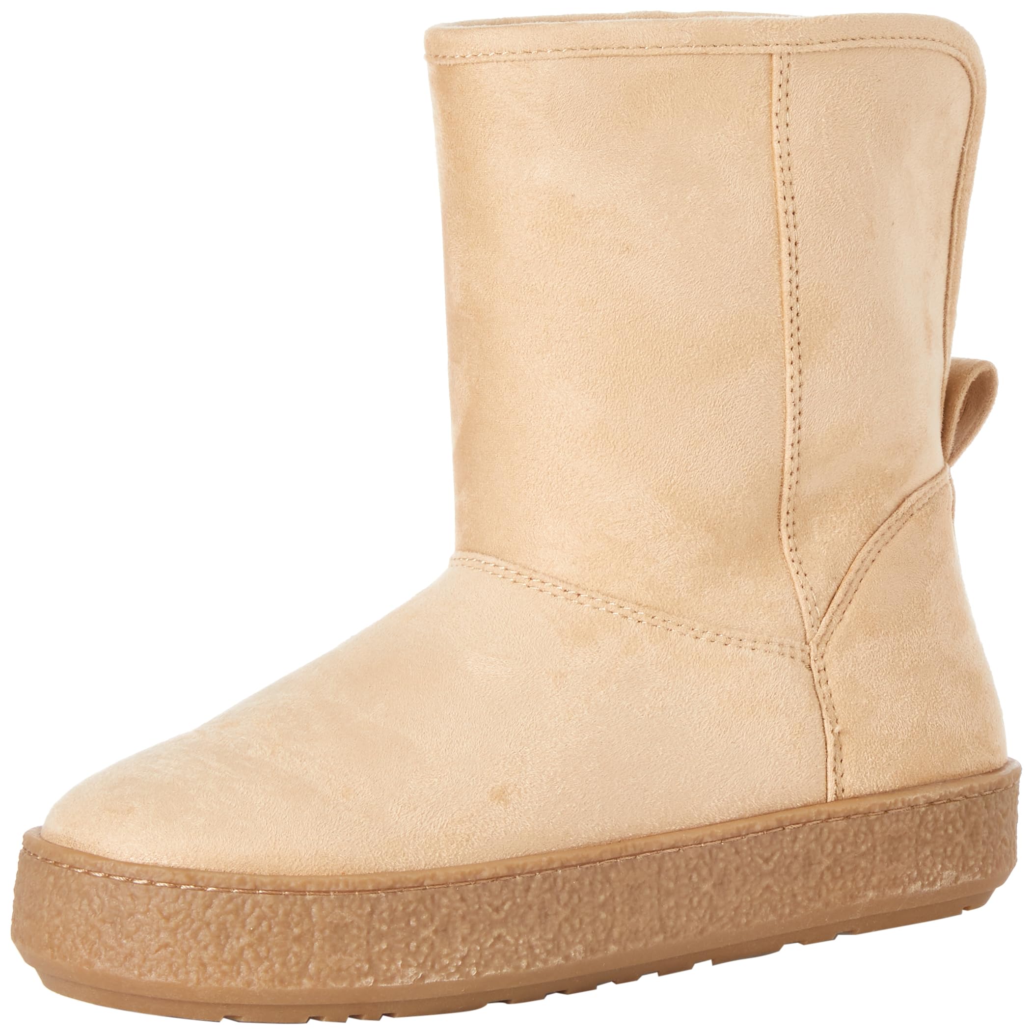 Amazon Essentials Women's Shearling Boots, Beige Microsuede, 4 UK